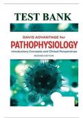 TEST BANK FOR DAVIS ADVANTAGE FOR PATHOPHYSIOLOGY INTRODUCTORY CONCEPTS AND CLINICAL PERSPECTIVES 2ND EDITION BY THERESA M CAPRIOTTI&comma; CHAPTER 1 - 46 &vert; COMPLETE