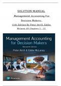 SOLUTION MANUAL for Management Accounting For  Decision Makers&colon;  11th Edition By Peter Atrill&comma; Eddie Mclaney All Chapters 1 - 12 PDF