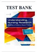 TEST BANK FOR UNDERSTANDING NURSING RESEARCH - 7TH EDITION BY SUSAN K GROVE & JENNIFER R GRAY