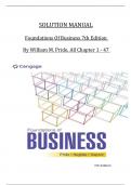 SOLUTION MANUAL for Foundations Of Business 7th Edition  By William M&period; Pride&comma; All Chapter 1 - 47 Complete PDF