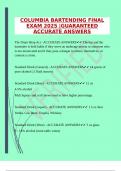 COLUMBIA BARTENDING FINAL EXAM 2025 &vert;GUARANTEED ACCURATE ANSWERS