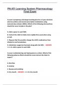PN ATI Learning System Pharmacology Final Exam