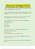 Software Asset Management UPDATED Exam Questions and CORRECT Answers