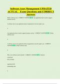 Software Asset Management UPDATED ACTUAL Exam Questions and CORRECT  Answers