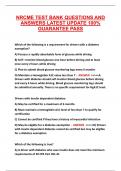 NRCME TEST BANK QUESTIONS AND ANSWERS LATEST UPDATE 100&percnt; GUARANTEE PASS