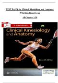 Test Bank For Clinical Kinesiology and Anatomy 7th Edition by Lynn S&period; Lippert ISBN&colon;9781719644525 All Chapters &lpar;1-20&rpar; &vert; A&plus; ULTIMATE GUIDE