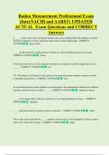 Radon Measurement Professional Exam  &lpar;InterNACHI and AARST&rpar; UPDATED ACTUAL Exam Questions and CORRECT  Answers