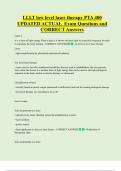 LLLT low level laser therapy PTA 400 UPDATED ACTUAL Exam Questions and  CORRECT Answers