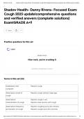 Shadow Health- Danny Rivera- Focused Exam&colon; Cough 2025 update&vert;comprehensive questions and verified answers &lpar;complete solutions&rpar; Exam&vert;GRADE A&plus;&excl;&excl;