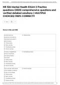 NR 326 Mental Health EXAM 2 Practice questions &lpar;2025&rpar; comprehensive questions and verified detailed solutions &lpar; MULTIPLE CHOICES&rpar; &vert;100&percnt; CORRECT&excl;&excl;