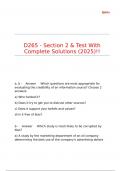 D265 - Section 2 & Test With Complete Solutions &lpar;2025&rpar;&excl;&excl;