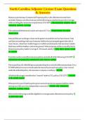 North Carolina Adjuster License Exam Questions & Answers