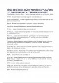 IOWA CORE EXAM REVIEW PESTICIDE APPLICATORS&vert; 122 QUESTIONS&vert; WITH COMPLETE SOLUTIONS