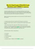 Bio 212 Final Exam UPDATED Exam Questions and CORRECT Answers