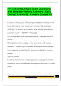 HP EXAM 2024&sol;2025 Exam Questions  with Detailed Verified Answers &lpar;100&percnt;  Correct Answers&rpar; &vert; Already Graded A&plus;