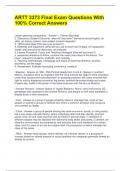 ARTT 3373 Final Exam Questions With 100&percnt; Correct Answers