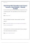 Heat Pump ESCO Questions and Correct  Answers&sol; Latest Update &sol; Already  Graded