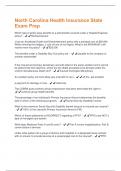 North Carolina Health Insurance State Exam Prep questions and answers all are correct 2025 graded A&plus;