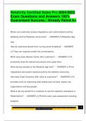Relativity Certified Sales Pro 2024&sol;2025  Exam Questions and Answers 100&percnt;  Guaranteed Success &vert; Already Rated A&plus;