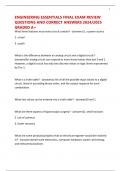 ENGINEERING ESSENTIALS FINAL EXAM REVIEW QUESTIONS AND CORRECT ANSWERS 2024&sol;2025 GRADED A&plus;
