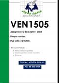 VEN1505 Assignment 2 &lpar;QUALITY ANSWERS&rpar; Semester 1 2025