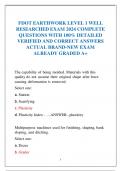 FDOT EARTHWORK LEVEL 1 WELL  RESEARCHED EXAM 2024 COMPLETE  QUESTIONS WITH 100&percnt; DETAILED  VERIFIED AND CORRECT ANSWERS ACTUAL BRAND-NEW EXAM  ALREADY GRADED A&plus;