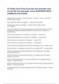 DC Boiler Exam Prep &lpar;Formulas and constants used for the DC 3rd class boiler exam&rpar; QUESTIONS WITH COMPLETE SOLUTIONS