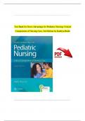 TEST BANK For Davis Advantage for Pediatric Nursing&colon; Critical Components of Nursing Care&comma; 3rd Edition by Kathryn Rudd&comma; Complete Chapter's 1 - 22&comma; 100 &percnt; Verified
