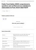 Publix Food Safety &lpar;2025&rpar; comprehensive questions and verified answers &lpar;detailed & elaborated&rpar; ACTUAL EXAM 2025 TEST&excl;&excl;