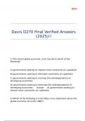 Davis D270 Final Verified Answers &lpar;2025&rpar;&excl;&excl;