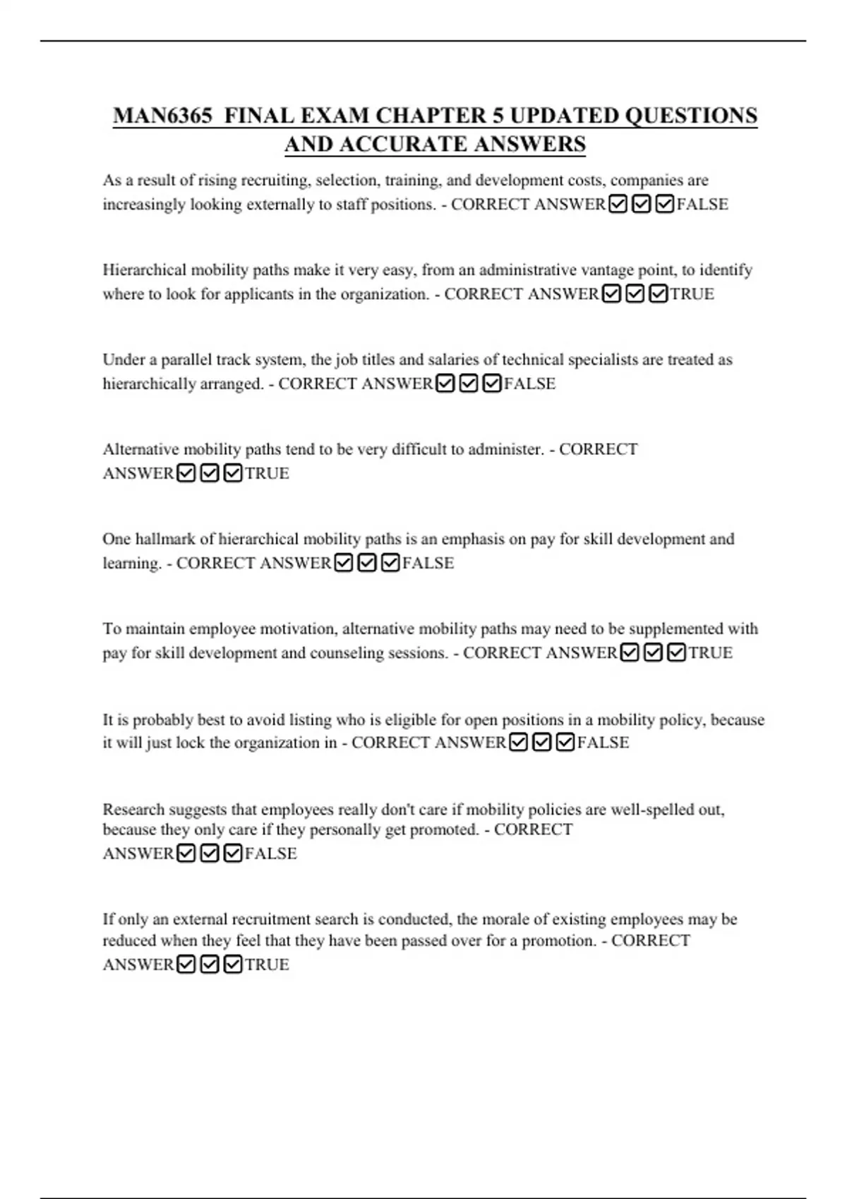 MAN6365 FINAL EXAM CHAPTER 5 UPDATED QUESTIONS AND ACCURATE ANSWERS ...