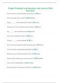 Weight Training Exam Questions And Answers With Real Quiz