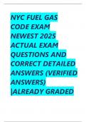 NYC FUEL GAS CODE EXAM NEWEST 2025 ACTUAL EXAM QUESTIONS AND CORRECT DETAILED ANSWERS &lpar;VERIFIED ANSWERS&rpar; &vert;ALREADY GRADED A&plus; GUARANTEED PASS