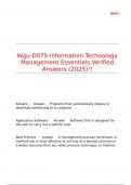 Wgu-D075-Information Technology Management Essentials Verified Answers &lpar;2025&rpar;&excl;&excl;