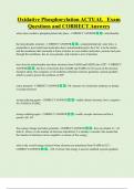 Oxidative Phosphorylation ACTUAL Exam Questions and CORRECT Answers