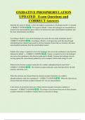 OXIDATIVE PHOSPHORYLATION UPDATED Exam Questions and  CORRECT Answers