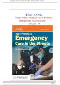 Test Bank For Nancy Caroline&rsquo;s Emergency Care in the Streets&comma; 9th Edition by Nancy Caroline&vert; 9781449693725&vert; All Chapters 1 - 53 LATEST