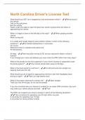 North Carolina Driver's License Test Questions and Answers&vert;Latest Update with complete solutions&period;