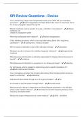 SPI Review Questions - Davies Questions And Answers Already Graded A&plus;