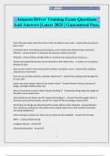 Amazon Driver Training Exam Questions And Answers &vert;Latest 2025 &vert; Guaranteed Pass&period;