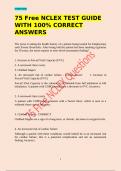 75 Free NCLEX TEST GUIDE WITH 100&percnt; CORRECT ANSWERS