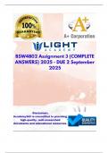 BSW4802 Assignment 3 &lpar;COMPLETE ANSWERS&rpar; 2025 - DUE 2 September 2025&semi; 100&percnt; TRUSTED Complete&comma; trusted solutions and explanations