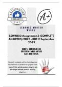 BSW4802 Assignment 3 &lpar;COMPLETE ANSWERS&rpar; 2025 - DUE 2 September 2025&semi; 100&percnt; TRUSTED Complete&comma; trusted solutions and explanations&period;