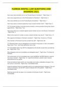 Package deal for Florida Dental Laws and Rules Exam Test Questions and 100&percnt; Correct Answers Graded A&plus;