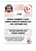 BSW4802 Assignment 3 (COMPLETE ANSWERS) 2025 - DUE 2 September 2025; 100% correct solutions and explanations. 