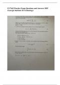 CS 7643 Practice Exam Questions and Answers 2025 &lpar;Georgia Institute Of Technology&rpar;