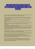 CA DPR LAWS AND REGULATIONS EXAM&semi; ANSWER KEY PROVIDED WITH 100&percnt; CORRECT ANSWERS
