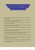 CA DPR LAWS AND REGULATIONS STUDY GUIDE &lpar;DETAILED ANSWERS&rpar; 2024 - DISTINCTION GUARANTEED