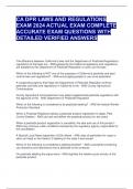 CA DPR LAWS AND REGULATIONS EXAM 2024 ACTUAL EXAM COMPLETE ACCURATE EXAM QUESTIONS WITH DETAILED VERIFIED ANSWERS&semi; ALREADY GRADED A&semi; 2025