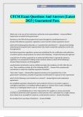CFCM Exam Questions And Answers &vert;Latest 2025 &vert; Guaranteed Pass&period;